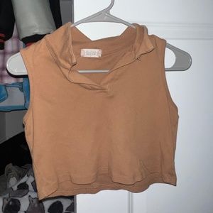 Brownish Collard Tank Top